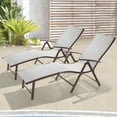 thumbnail image 5 of VREDHOM  Outdoor Portable Folding Chaise Lounge Chairs (Set of 2) - 70" L x 20" W x 14" H Light Grey, 5 of 5
