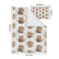 thumbnail image 5 of Flower and Highland Cow Duvet Cover and Pillowcase Set for Single Bedding, Bedroom Accessories for Kids Teens, 5 of 5