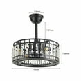 thumbnail image 3 of 18 inch Crystal Ceiling Fan with Light and Remote Control, 4-Light 7 Blades Indoor Caged Metal Chandelier Ceiling Light Fixture Black for Bedroom Living Room, 3 of 6