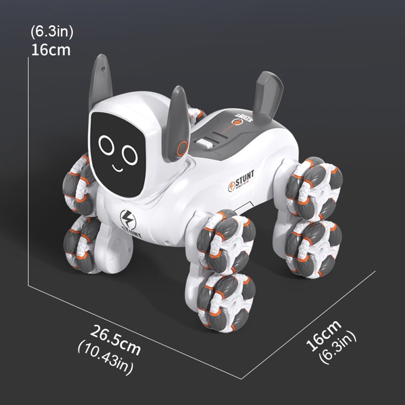 Remote Control Robot Dog Toys, RC Smart Robot Intelligent Pets 8WD Gesture Sensing Stunt Toys with Light and Music, Gifts for 8+ Years Old Boys Kids