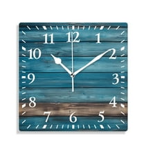 10 Inch Wall Clock Battery Operated Silent Clock Decorative for Office, Kitchen, Outdoor, Living RoomWooden Old Teal Picture
