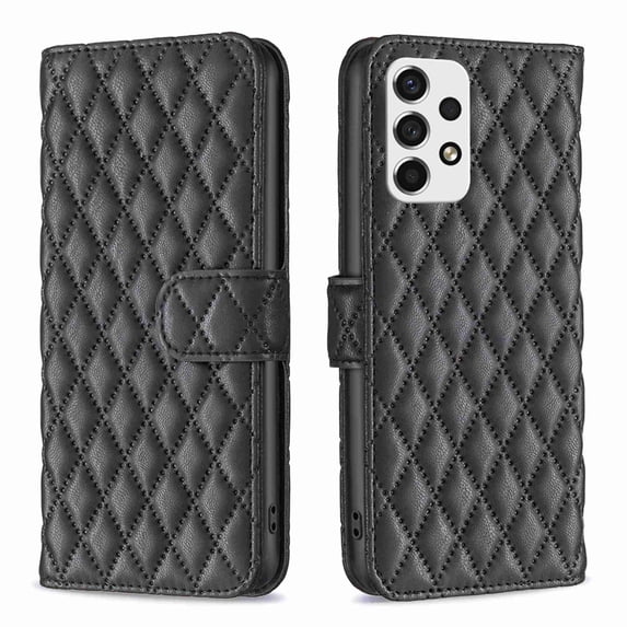 TECH CIRCLE for Samsung Galaxy A53 5G Case Grid Pattern Design for Galaxy A53 5G Wallet Flip Case with Card Holder Kickstand for Women For Samsung Galaxy A53 5G, Black