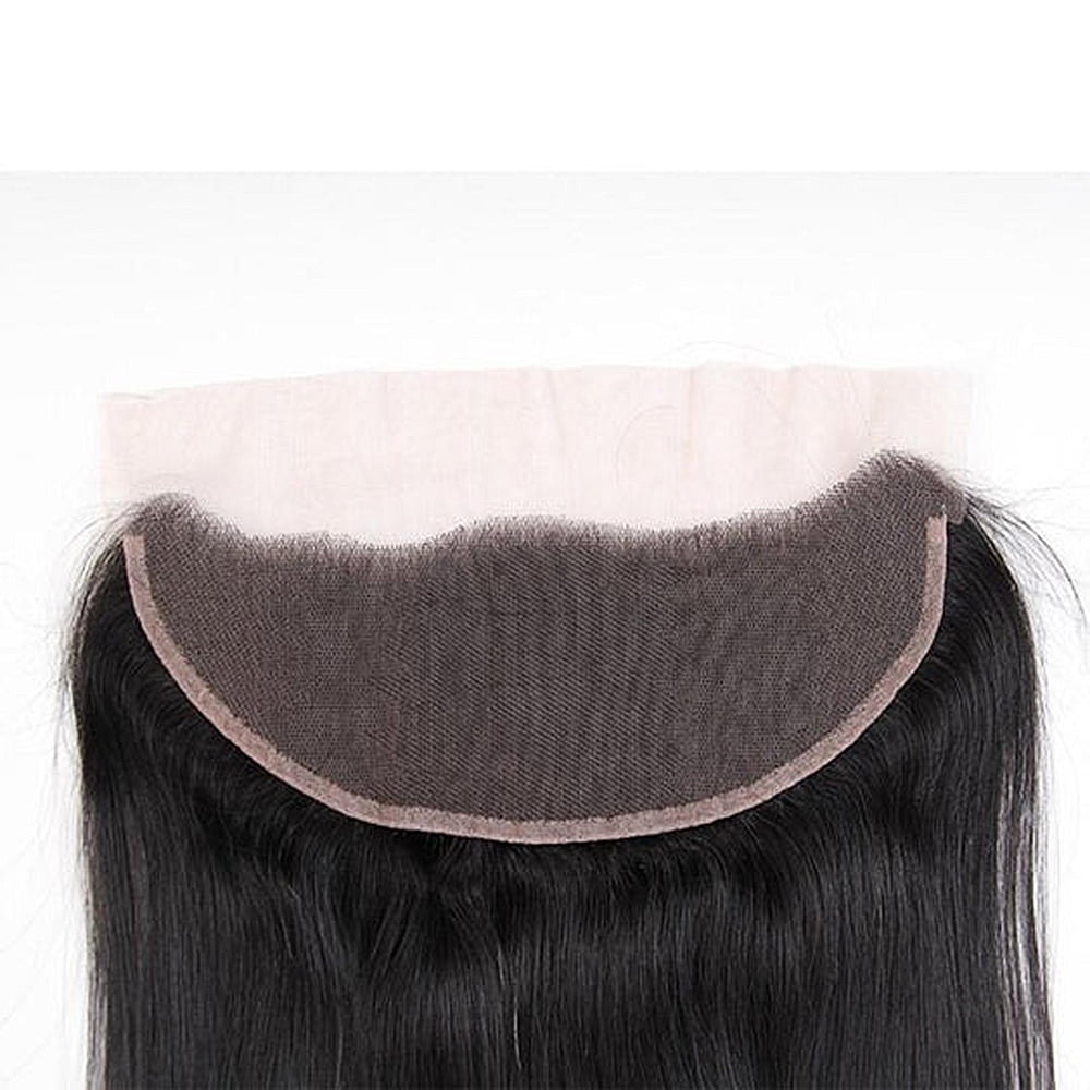 2 Bundles Brazilian Straight Human Hair, Virgin Human Hair with 13x4 Lace Frontal Straight Natural, Black