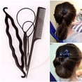 thumbnail image 2 of HEVIRGO 4Pcs Braid Ponytail Bun Maker Comb DIY Hairdressing Accessory Hair Styling Set, 2 of 10