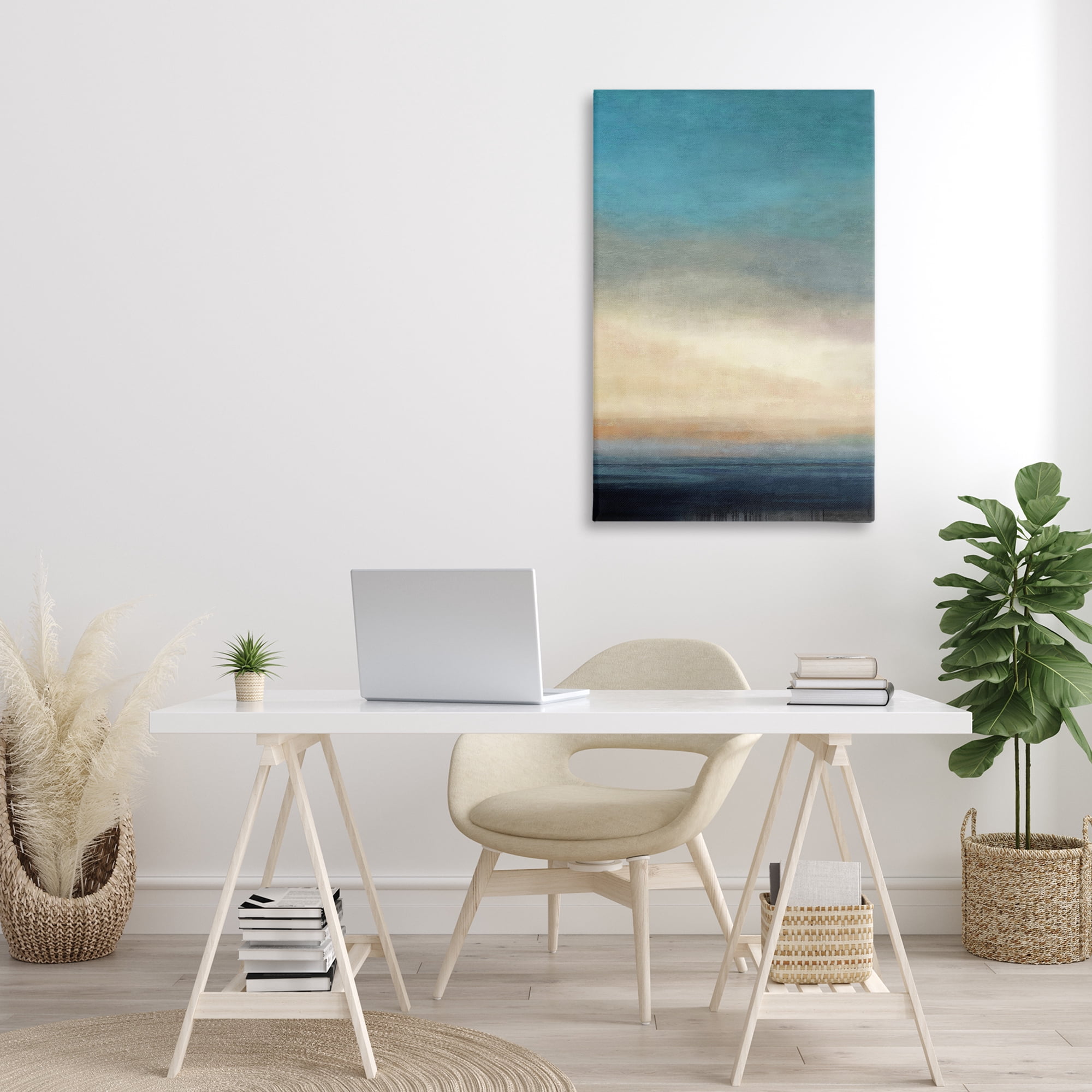 Stupell Industries Deep Blue Ocean Abstract Coastal Painting Gallery Wrapped Canvas Art Print Wall Art, 24 x 36