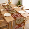 thumbnail image 3 of Orange Boho Table Runner - 36 Inch Long, Kitchen Dining Table Runner Dresser Scarves, Country Vintage Ethnic Abstract Geometric Farmhouse Decor for Coffee Tables Wedding Party Banquet, 3 of 8