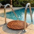 thumbnail image 6 of Designer Round Teak Shower Mat, Xtra-Large 32” Diameter, Waterproof, Teak Oil Finish, for Bathroom, Pool, Spa, Boat, Sauna, Patio, Front Door from Our Diamond Collection, 6 of 10