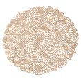 thumbnail image 1 of Elegantes centros de mesa para decoración de mesas de fiestas, bodas y cenas, tapetes florales con rosas huecas redondas doradas, 1 of 8