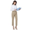 thumbnail image 5 of Pdbokew Womens Golf Pants Lightweight with Zipper Pockets Petite Ankle Dressy Golf Work Business Casual Slacks Khaki 2XL, 5 of 8