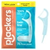 Plackers Twin Line Dental Floss Picks, Dual-Line Tuffloss, Cool Mint, 75 Count