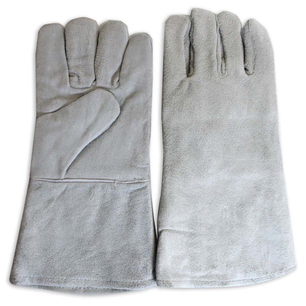 Men's 13 Inch Gray Suede Leather Welding Gloves Extra Large (Pack