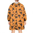 thumbnail image 2 of Wearable Oversized Blanket,Halloween Witches on Brooms Pattern Wearable Blanket Hoodie for Adults,Cozy Hooded Blankets with Super Pockets,Super Warm Fuzzy Pullover for Women & Men, 2 of 6