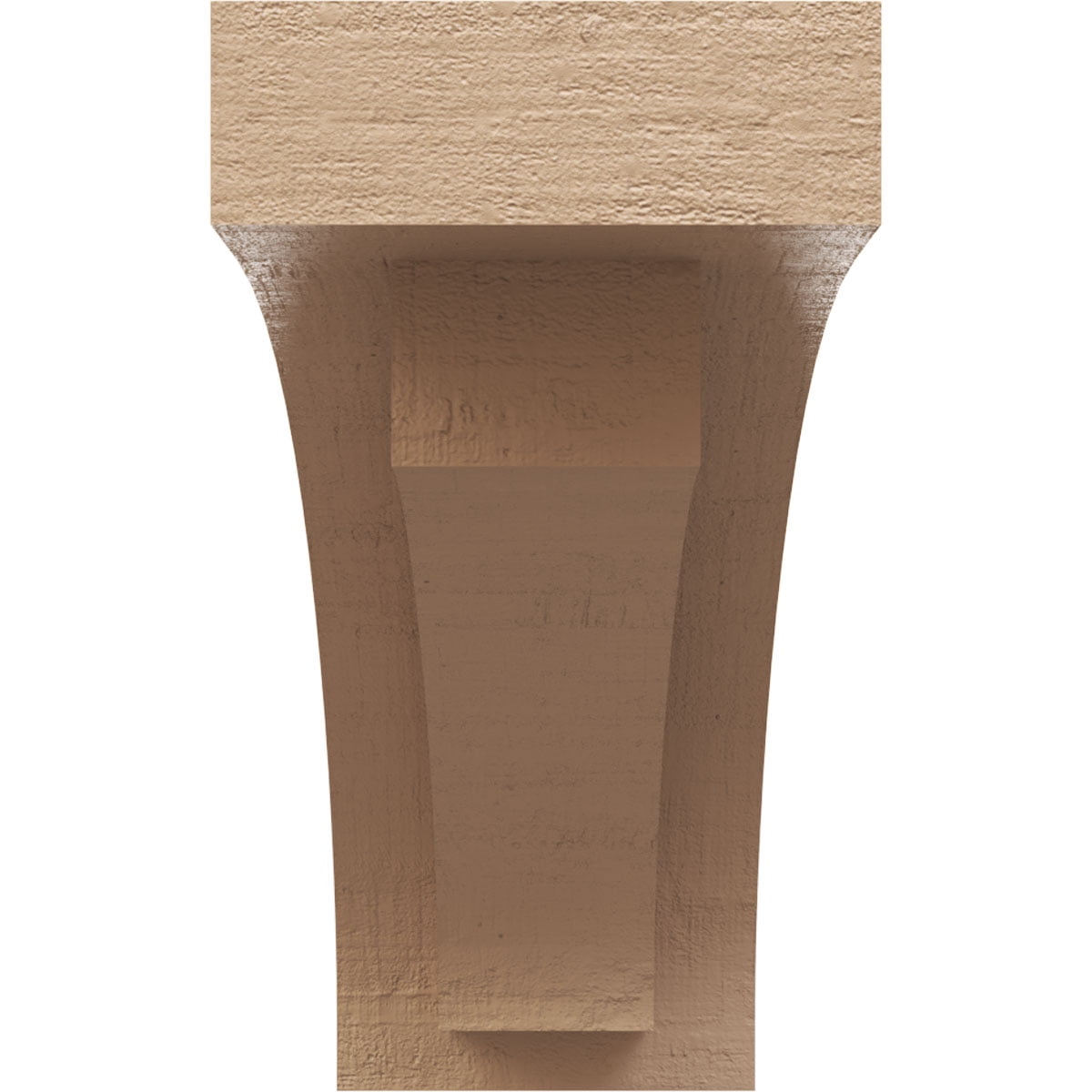 4"W x 12"D x 8"H Classic Rivera Rough Cedar Woodgrain TimberThane Corbel, Primed Tan