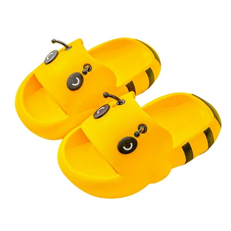 

2-3 Years Kids Cloud Slides Toddler Boys Girls Cute Shower Slippers Shower Beach Sliders Toddler Slippers Baby Girls Cute Cartoon Caterpillar EVA Soft Non-slip Thick Bottom Outdoor Slippers Yellow