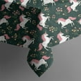 thumbnail image 5 of Green Cartoon Unicorn Flower Pattern Square Tablecloth,Waterproof Square Table Cover,Wipeable Spillproof Washable Table Cover for Home Kitchen Party Decor 60"x60"(152x152cm), 5 of 6