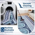 thumbnail image 6 of 8x10 Vintage Boho Area Rug Washable Rugs With Non-Slip Backing Ultra-Thin Stain Resistant Throw Carpet Non Shedding Floor Cover For Living Room Bedroom Office Playroom,Blue, 6 of 9