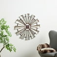thumbnail image 3 of DecMode Silver Metal Distressed Galvanized Windmill Wall Decor with Rust Frame, 3 of 14