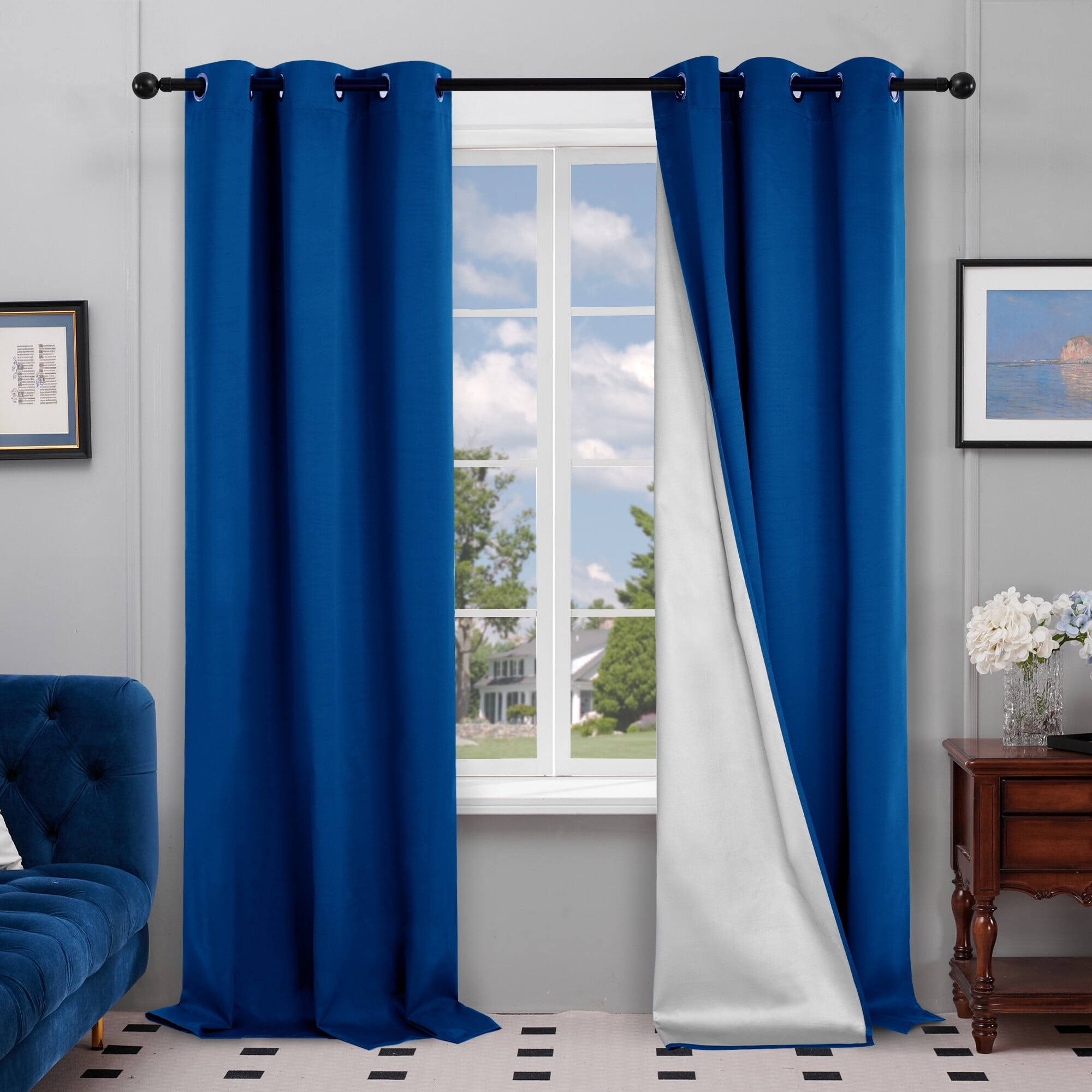Deconovo Decorative Blackout Curtains with Silver Backing Room