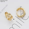 thumbnail image 2 of Brass Micro Pave Clear Cubic Zirconia Two-layer Hoop Earrings Golden 15mm Brass, 2 of 4