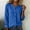 Blue, variant on Womens Long Sleeve Shirts Loose Fitted New Women's Linen Spring/Summer V-Neck Pullover Button Shirt Short-Sleeved Tops Style B-32 Pinky S
