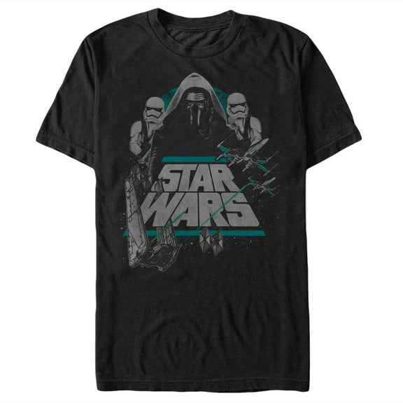 Men's Star Wars The Force Awakens Kylo Ren Command Shuttle Logo  Graphic Tee Black Medium