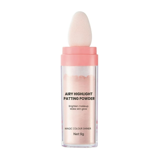 Iluminador en polvo en barra, brillo para ojos, brillo corporal, iluminador facial, colorete Rosado