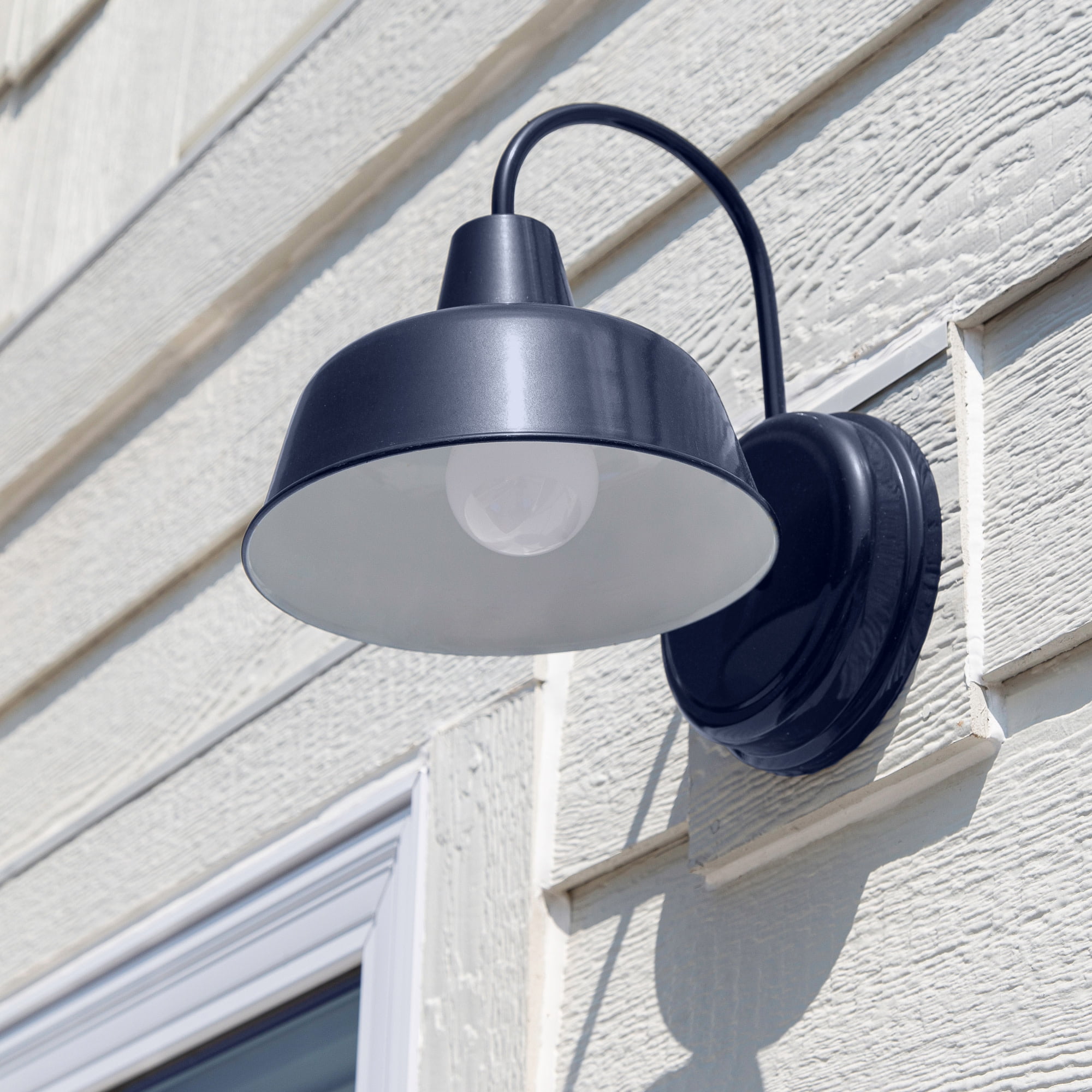 Mason Barn Light Indoor/Outdoor Wall Mount Modern Industrial Farmhouse Design House Wall Light for Patio, Garage, Bathroom, Office, Kitchen, 8-Inch, Navy Blue, WM457933