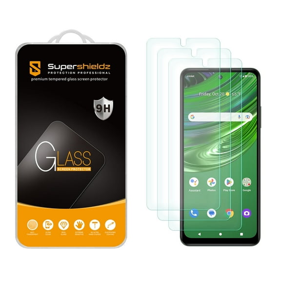 (3 Pack) Supershieldz Designed for Cricket Outlast / AT&T Jetmore Tempered Glass Screen Protector, Anti Scratch, Bubble Free