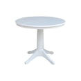 thumbnail image 4 of 36" Round Dining Table with 12" Leaf and 4 Emily Chairs – White - 5 Piece Set, 4 of 6