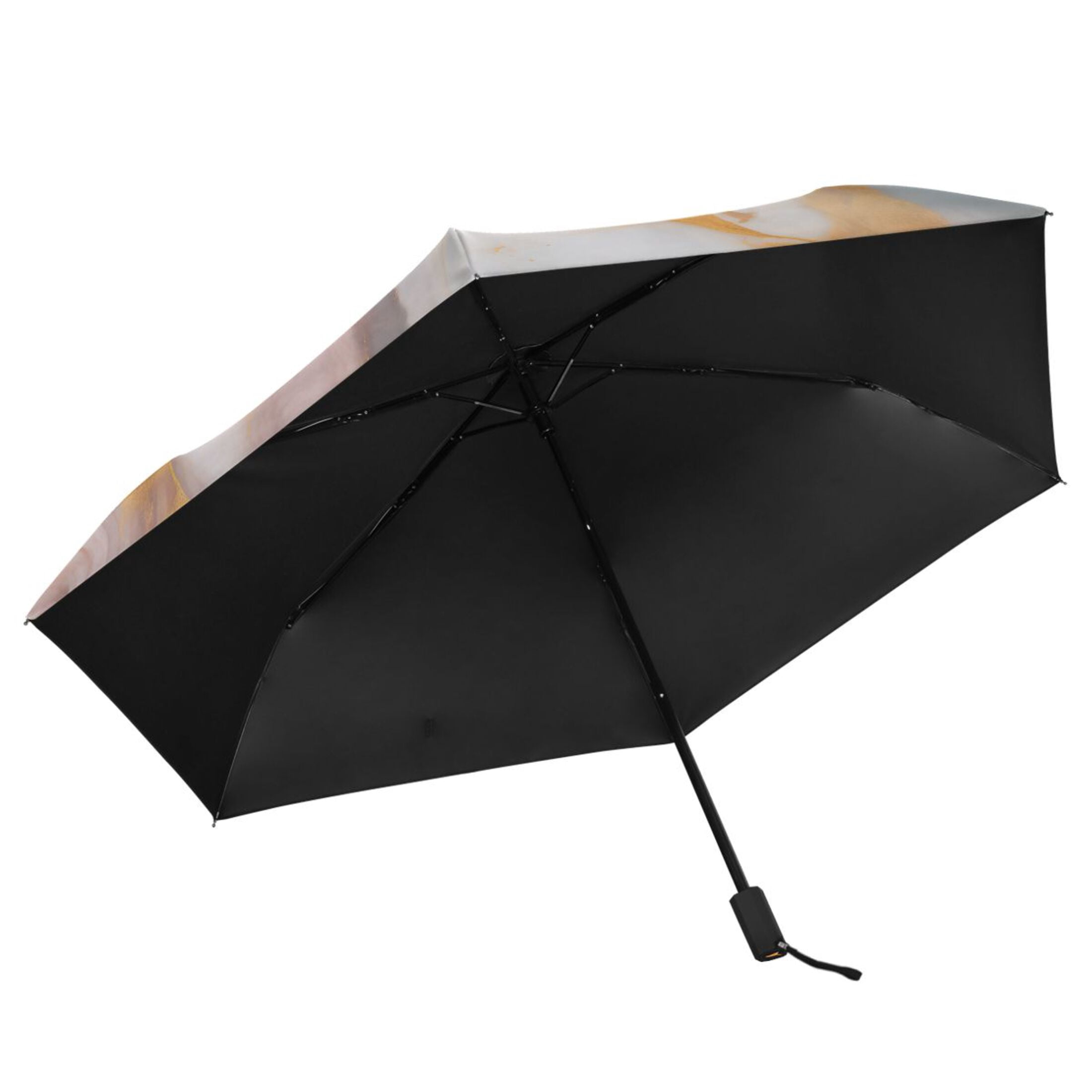 Turquoise Pink Gold Marble Compact Sun Umbrella Windproof Travel Umbrellas for Rain Strong Portable UV Protection