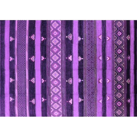 Ahgly Company Indoor Rectangle Solid Purple Modern Area Rugs, 4' x 6'
