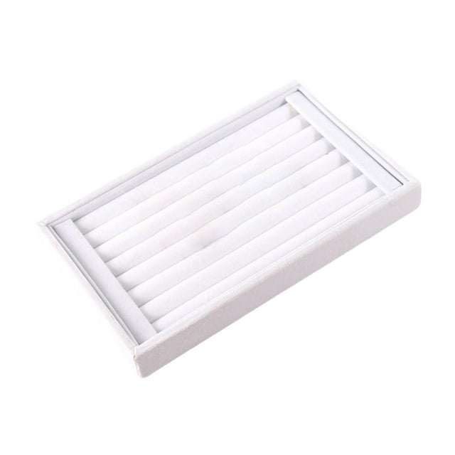 Milaget Jewelry Tray Organizer Storage Display Tray for Drawer Stackable Jewelry Display White