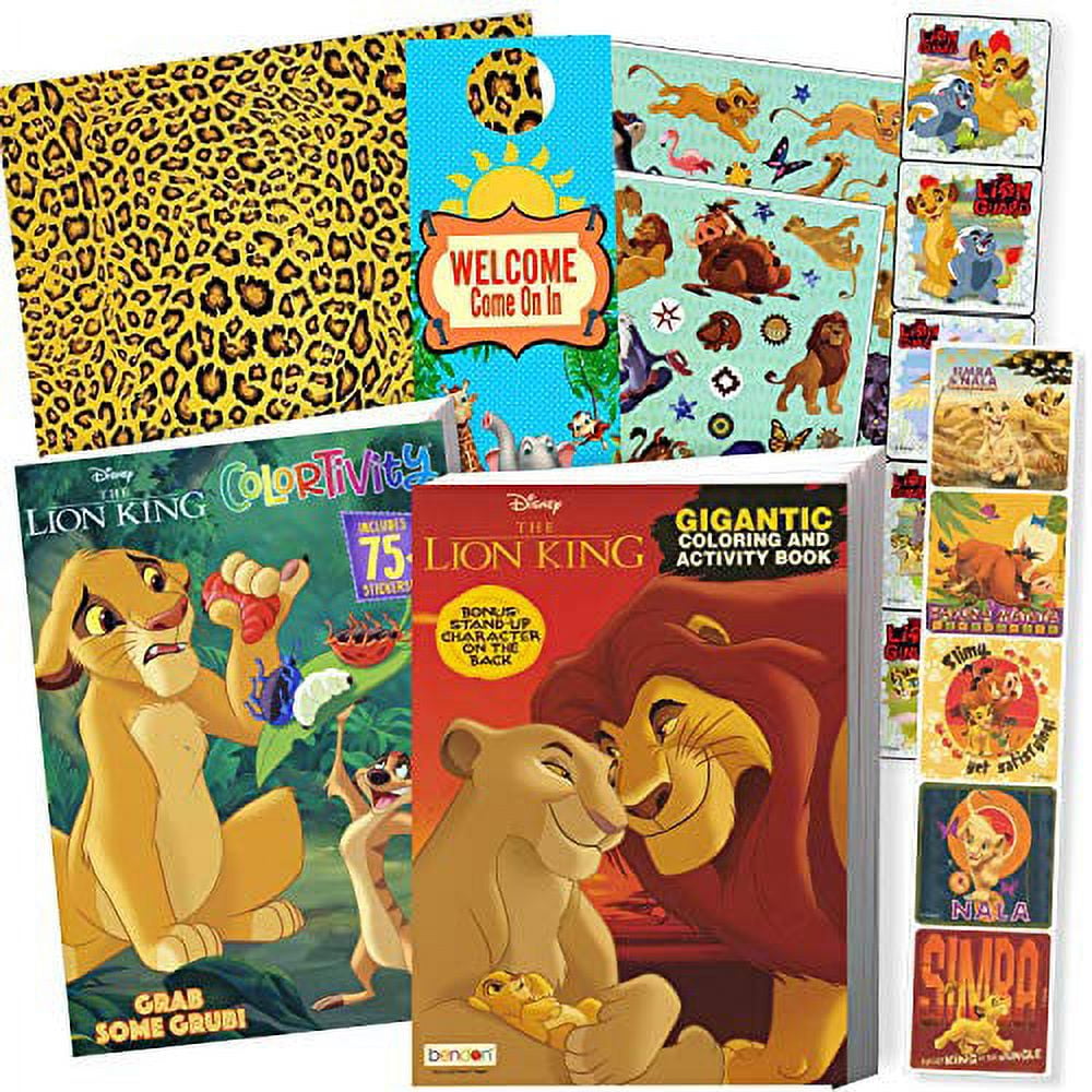DISNEY Coloring Books for Kids Set -- 3 Coloring Books for Kids Ages 4-8  and 2-4 with Stickers (Aladdin, Lion King, Alice in W - Coloring Books for Kids  Set -- 3