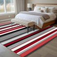 thumbnail image 5 of Red Grey Washable Living Room Rugs 5'x8', Black Stripe Abstract Geometric Vertical Stripes Low Pile Throw Large Area Rug Non-Slip Sturdy Edge Binding Carpet for Living Room Kitchen Office, 5 of 9