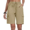 thumbnail image 6 of ABATAB Women's Cargo Shorts Lightweight Hiking Athletic Shorts Drawstring Loose Shorts for Camping Travel Golf with Pockets, 6 of 7