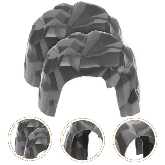 Topbathy 2Pcs Train Track Tunnel Plastic Grey Simulation Train Cave Tunnel Backyard Use