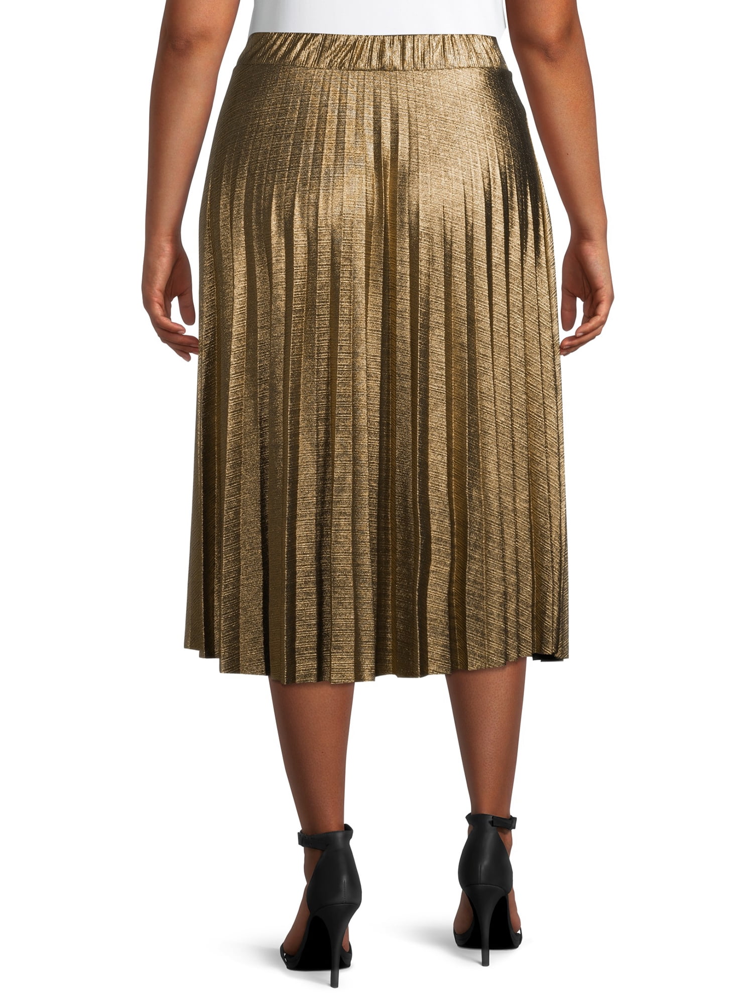 Gold pleated skirt outlet walmart