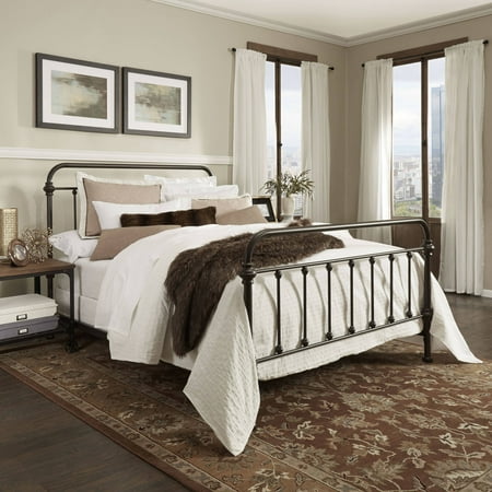 incomplete, Weston Home 7 Spindles Metal Queen Rails & Slats, Antique Dark Bronze (Box 2 of 2)