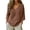 Coffee, variant on Linen Shirts for Women Cute Summer Tunic V Neck 3/4 Sleeve Plain Tops Loose Casual Fit Flowy Boho Vacation Beach Gauze Shirts by Awwp Coffee 3Xl