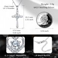thumbnail image 3 of Moissanite Cross Necklace Sterling Silver Heart Pendant 0.3 Carat Religious Jewelry Gifts for Women Men, 3 of 5