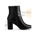 thumbnail image 5 of BLISSFUL STEP Women's Ankle Boots Block Heel Pointed Toe Buckle Side Zipper Boots Black 5.5, 5 of 6