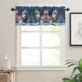 thumbnail image 7 of Christmas Snowman Kitchen Curtains and Valances Set, Gnome on Blue Snowy Night Rod Pocket Window Valance 18 Inch Window Curtain Panels for Living Room Bedroom Laundry, 27.5x24in, 3 Pieces, 7 of 7
