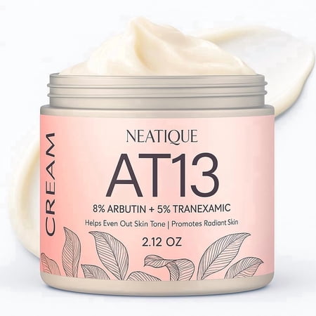 Arbutin 8% + Tranexamic Acid 5% Cream, 80,000ppm Arbutin, 50,000ppm TXA, AT13 Complex Facial Cream for Niacinamide, Glutathione, Dark Spots, Freckle, Blemishes, Pigmentation, 60ml, 2 fl.oz.