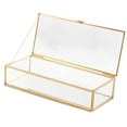 thumbnail image 1 of yuksok Retro Nordic Glass Golden GeometryJewelry Trinket Glass Box Save Space Des, 1 of 8