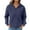 Blue, variant on Women's Waffle Knit Lapel Collar Half Zip Pocket Sweatshirt, Solid Color Long Sleeve Pullover Top with Soft Comfort Fabric for Casual Daily Wear, Street Fashion and Versatile Outfits Black L