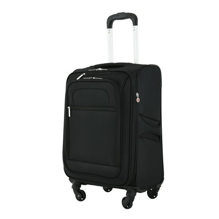 Protege Arendale 20-inch Softside Expandable Rolling Spinner Carry-On Luggage, Black