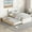 White + Light Oak, variant on Modern Design Bed Frame | Ideal for Small Spaces, Roll - out Trundle for Extra Bed | Have a Contemporary and Space - saving Bed