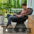 thumbnail image 6 of Costway Rattan Papasan Chair Ergonomic Chair 360-degree Swivel Soft Cushion Garden Black, 6 of 11