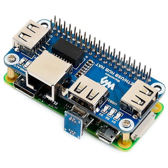 Placa de Expansión Ethernet USB HUB HAT Raspberry Pi con Puerto RJ45 y Puertos USB
