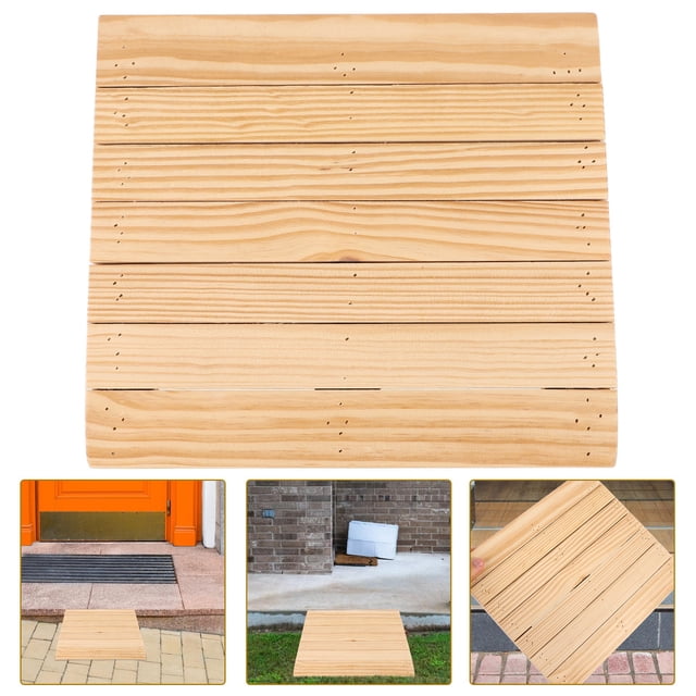 WHAMVOX Doorway Threshold Ramp Ramp Wooden Damage Resistant For Household Users 1Set